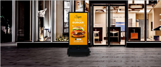 Commercial street application of dual-sided digital poster display