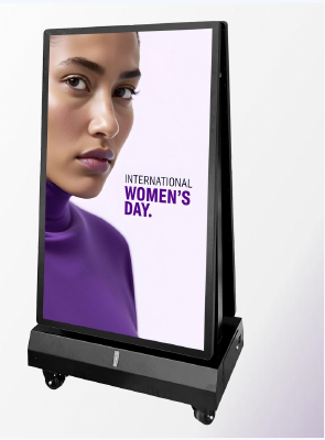 Structure view of dual-sided battery-powered poster display